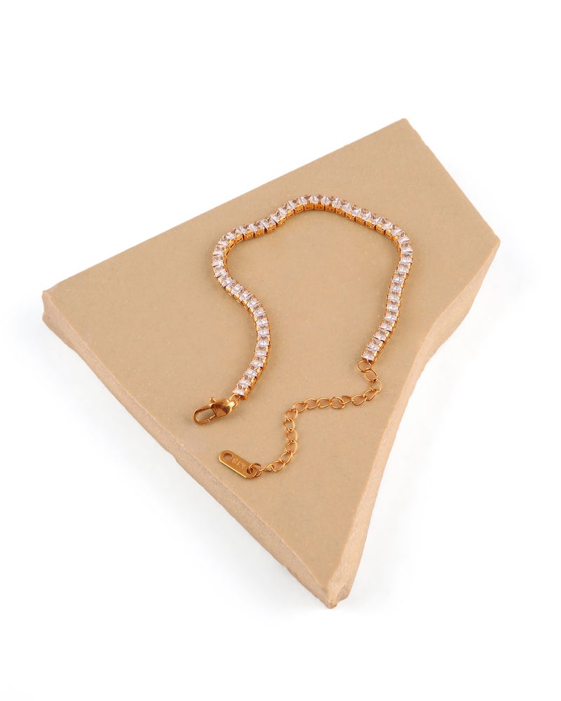 TAAHIRA Zircon Tennis 18K Gold Plated Bracelet - Image 2